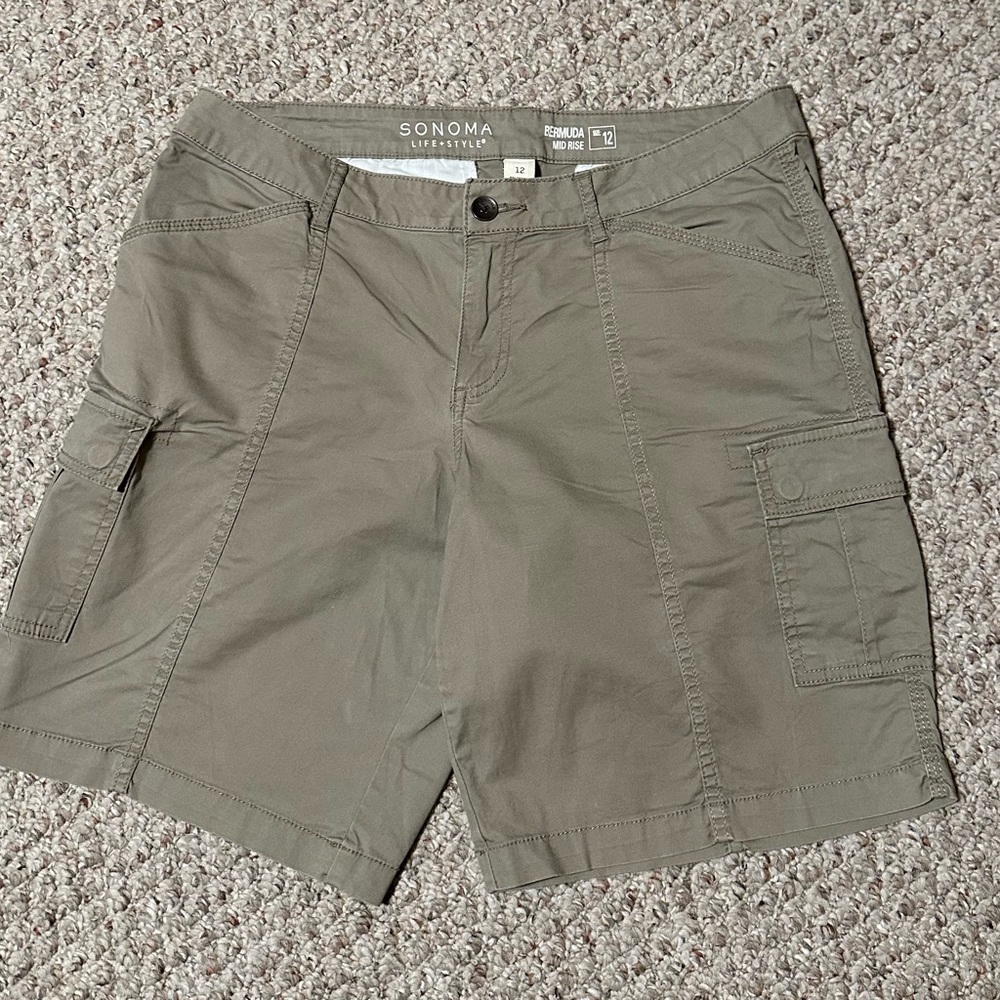 Sonoma tan/gray Cargo Shorts Lightweight Outdoor Essential